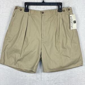 VTG Givenchy Shorts Mens 40 Khaki Activewear Pleated Chino Preppy Designer 90s